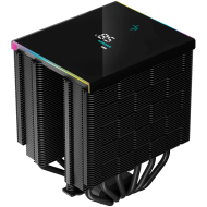 DeepCool AK620 Digital, CPU Air Cooler, 2x120mm FK120 PWM Fan, Digital Display, ARGB, TDP 260W, 6 Heatpipes, LGA2066/2011-v3/2011/1700/1200/115x, AMD AM5/AM4, 129x138x162 mm(LxWxH), 3Y, R-AK620-BKADMN-G