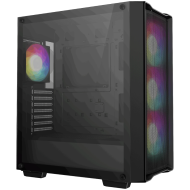 DeepCool CC560 MESH V2, Mid Tower, Mini-ITX/Micro-ATX/ATX, 2xUSB3.0, 1xAudio, 4x120mm Pre-Installed ARGB Fans, Tempered Glass, Mesh Panel, Black, R-CC560-BKAMA4-G-2