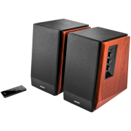 Edifier R1700BT 2.0 Bookshelf Speakers, BT V5.1, RCA, 0.75-inch Tweeters, 4-inch Drivers, 66W (RMS), Control Knobs and Remote Control, Brown