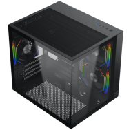 Aqua M Lite (BK, MATX, U3x1 & U2x1, Front & Left TG, 4PCS G22A Reverse & 1PC G22A,ARGB Remote Control Box)