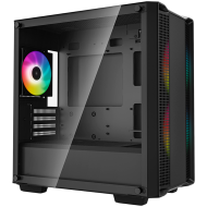 DeepCool CC360 ARGB, Mid Tower, Mini-ITX/Micro-ATX, 1xUSB3.0, 1xUSB2.0, 1xAudio, 3x120mm Pre-Installed ARGB Fans, Tempered Glass, Mesh Panel, Black, R-CC360-BKAPM3-G-1