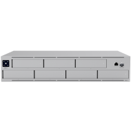 Ubiquiti UNAS-Pro-EU 2U rack-mount NAS with (7) 2.5/3.5" drive bays and 10 Gbps performance designed for large-scale file storage and sharing, (7) 2.5/3.5" HDD / SSD support, 10G SFP+ uplink and (1) GbE RJ45 port