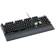 CANYON Nightfall GK-7, Wired Gaming Keyboard,Black 104 mechanical switches,60 million times key life, 22 types of lights,Removable magnetic wrist rest,4 Multifunctional control knob,Trigger actuation 1.5mm,1.6m Braided cable,US layout,dark grey, size:435*