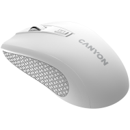 CANYON MW-7, 2.4Ghz wireless mouse, 6 buttons, DPI 800/1200/1600, with 1 AA battery ,size 110*60*37mm,58g,white