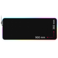 Lorgar Steller 919, Gaming mouse pad, High-speed surface, anti-slip rubber base, RGB backlight, USB connection, Lorgar WP Gameware support, size: 900mm x 360mm x 3mm, weight 0.635kg