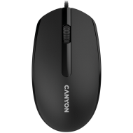 CANYON M-10, Canyon Wired optical mouse with 3 buttons, DPI 1000, with 1.5M USB cable, black, 65*115*40mm, 0.1kg