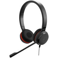 JABRA EVOLVE 30 II MS Stereo USB Headband, Noise cancelling, USB and 3.5 connectivity, with mute-button and volume control on the cord, with leather ear cushion, Microsoft optimized
