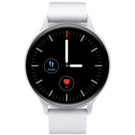 CANYON Badian SW-68, Smartwatch, Realtek 8762CK, 1.28''TFT 240x240px; RAM : 160KB,  Lithium-ion polymer battery, 3.7V 190mAh Include, Silver Zinc alloy middle frame + plastic bottom case+ white Silicone strap + silver strap buckle, 44.9x 10.9mm, strap: 20
