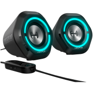 Edifier G1000 2.0 Audio System, BT V5.3, USB, AUX, 2.5-inch Drivers, RGB Lighting, 5W (RMS), Black