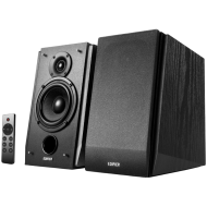 Edifier R1855DB 2.0 Bookshelf Speakers, BT V5.1, Optical, Coaxial, RCA, 0.75-inch Tweeters, 4-inch Drivers, Sub-Out, 70W (RMS), Control Knobs and Remote Control, Matte Black