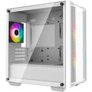 DeepCool CC360 ARGB WH, Mid Tower, Mini-ITX/Micro-ATX, 1xUSB3.0, 1xUSB2.0, 1xAudio, 3x120mm Pre-Installed ARGB Fans, Tempered Glass, Mesh Panel, White, R-CC360-WHAPM3-G-1