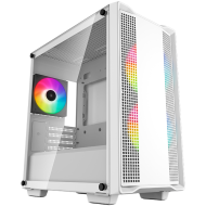 DeepCool CC360 ARGB WH, Mid Tower, Mini-ITX/Micro-ATX, 1xUSB3.0, 1xUSB2.0, 1xAudio, 3x120mm Pre-Installed ARGB Fans, Tempered Glass, Mesh Panel, White, R-CC360-WHAPM3-G-1