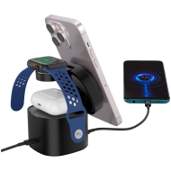 Canyon 4 in 1 Wireless Charging Stand, 30W max, Size: 70x70x70.3mm, weight: 414g, with 65W charger and 1M cable, black