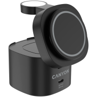 Canyon 4 in 1 Wireless Charging Stand, 30W max, Size: 70x70x70.3mm, weight: 414g, with 65W charger and 1M cable, black