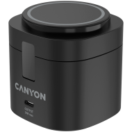 Canyon 4 in 1 Wireless Charging Stand, 30W max, Size: 70x70x70.3mm, weight: 414g, with 65W charger and 1M cable, black
