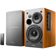 Edifier R1280T 2.0 Bookshelf Speakers, RCA, 0.5-inch Tweeters, 4-inch Drivers, 42W (RMS), Control Knobs and Remote Control, Brown
