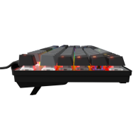 LORGAR Azar 514, Wired mechanical gaming keyboard, RGB backlight, 1680000 colour variations, 18 modes, keys number: 104, 50M clicks, linear dream switches, spring cable up to 3.4m, ABS plastic+metal, magnetic cover, 450*136*39mm, 1.17kg, black, EN layout