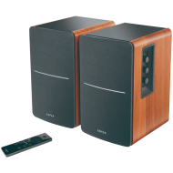 Edifier R1280DBs 2.0 Bookshelf Speakers, BT V5.1, Optical, Coaxial, RCA, 0.5-inch Tweeters, 4-inch Drivers, Sub-Out, 42W (RMS), Control Knobs and Remote Control, Brown