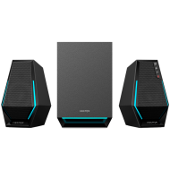 Edifier G1500 MAX 2.1 Audio System, BT V5.3, USB, AUX, 2.5-inch Drivers, 4-inch Subwoofer, RGB Lighting, 30W (RMS), Black