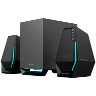 Edifier G1500 MAX 2.1 Audio System, BT V5.3, USB, AUX, 2.5-inch Drivers, 4-inch Subwoofer, RGB Lighting, 30W (RMS), Black