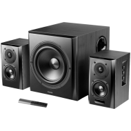 Edifier S351DB 2.1 Audio System, BT V5.1, Optical, Coaxial, RCA, 8-inch Subwoofer, 3.5-inch Drivers, 0.75-inch Tweeters, 150W (RMS), Control Knobs and Remote Control, Black