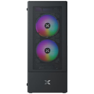 Hero II Air 3F Black EN41655, ATX/M-ATX/MINI ITX, USB3.0 X1, USB2.0 X2, HD AUDIO, Front Meshed Grill & Left TG, 3PCS Z20F Fixed LED Fan