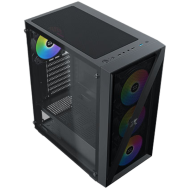 Xigmatek Blade EN40887 ATX/M-ATX/MINI ITX, USB3.0 X1, USB2.0 X2, HD AUDIO, Mehsed Grill Frontpanel & Left Tempered Glass, 4PCS X20C Auto Running LED Fan