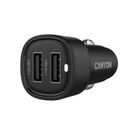 CANYON car charger OnDrive 24  24W 2xUSB-A Black