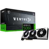 MSI Video Card NVIDIA GeForce RTX 5060 8G VENTUS 3X OC, 8GB GDDR7, 128-bit, 2550 MHz Boost, 3840 CUDA Cores, PCIe 5.0 (x8), 3x DP 2.1b, HDMI 2.1b, RAY TRACING, Triple Fan, 155W TDP, 8-pin PCIe Power, G-SYNC, 3Y