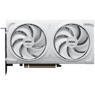MSI Video Card NVIDIA GeForce RTX 5060 Ti 16G VENTUS 2X OC WHITE PLUS, 16GB GDDR7, 128-bit, 2602 MHz Boost, 4608 CUDA Cores, PCIe 5.0 (x8), 3x DP 2.1b, HDMI 2.1b, RAY TRACING, Dual Fan, 180W TDP, 8-pin PCIe Power, G-SYNC, 2-Slot, 3Y