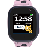 CANYON Sandy KW-34, Kids smartwatch, 1.44 inch colorful screen, GPS function, Nano SIM card, 32+32MB, GSM(850/900/1800/1900MHz), 400mAh battery, compatibility with iOS and android, Pink, host: 52.9*40.3*14.8mm, strap: 230*20mm, 42g