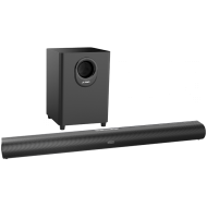 F&D HT-350 2.1 Wireless Soundbar with Subwoofer, 110W RMS (20Wx2+70W), Full-range speaker: 50x105mm + 6.5'' Subwoofer, BT 5.3/Optical/AUX/HDMI/USB/LED Display/Remote Control/Wooden/Black, EANs soundbar: 6924053407255, subwoofer: 6924053407286