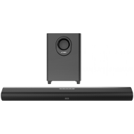 F&D HT-350 2.1 Wireless Soundbar with Subwoofer, 110W RMS (20Wx2+70W), Full-range speaker: 50x105mm + 6.5'' Subwoofer, BT 5.3/Optical/AUX/HDMI/USB/LED Display/Remote Control/Wooden/Black, EANs soundbar: 6924053407255, subwoofer: 6924053407286