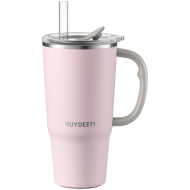 BUYDEEM Thermo Mug With Straw 700 ml, model DS57, color Pink