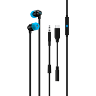 LOGITECH G333 Wired Gaming Earphones - BLACK - 3.5 MM