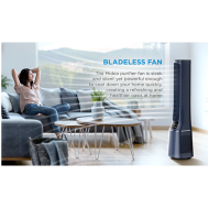 Bladeless Fan & air purifier, Smart WiFi, digital with IOT and remote, H13 HEPA filter, 10 speeds, wide oscillation, ION mode, up to 48 m2, timer, INTELLIGENT WIND, sleep mode, Led display